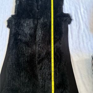 Love Token Black Genuine Rabbit Fur Vest.